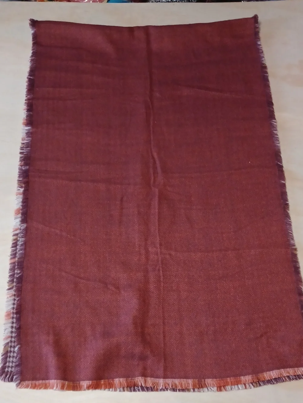 Vince Camuto Reversible Plaid Houdstooth Scarf 80×26 Wrap Blanket Unisex